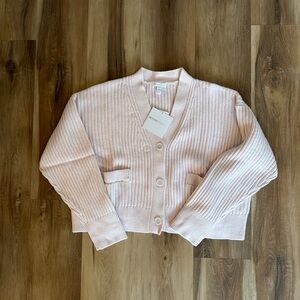 Beyond Yoga Ribbed Cropped Cardigan NWT Size S Blush Pink